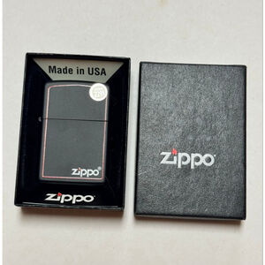 2012 Zippo Black and Red Lighter 218ZB Reg Black/Z BRDR - New